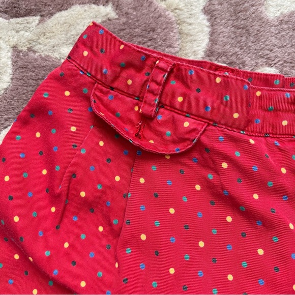 SOLD Liz sport vintage red shorts polka dots 25” waist hi rise wide leg - Picture 4 of 7